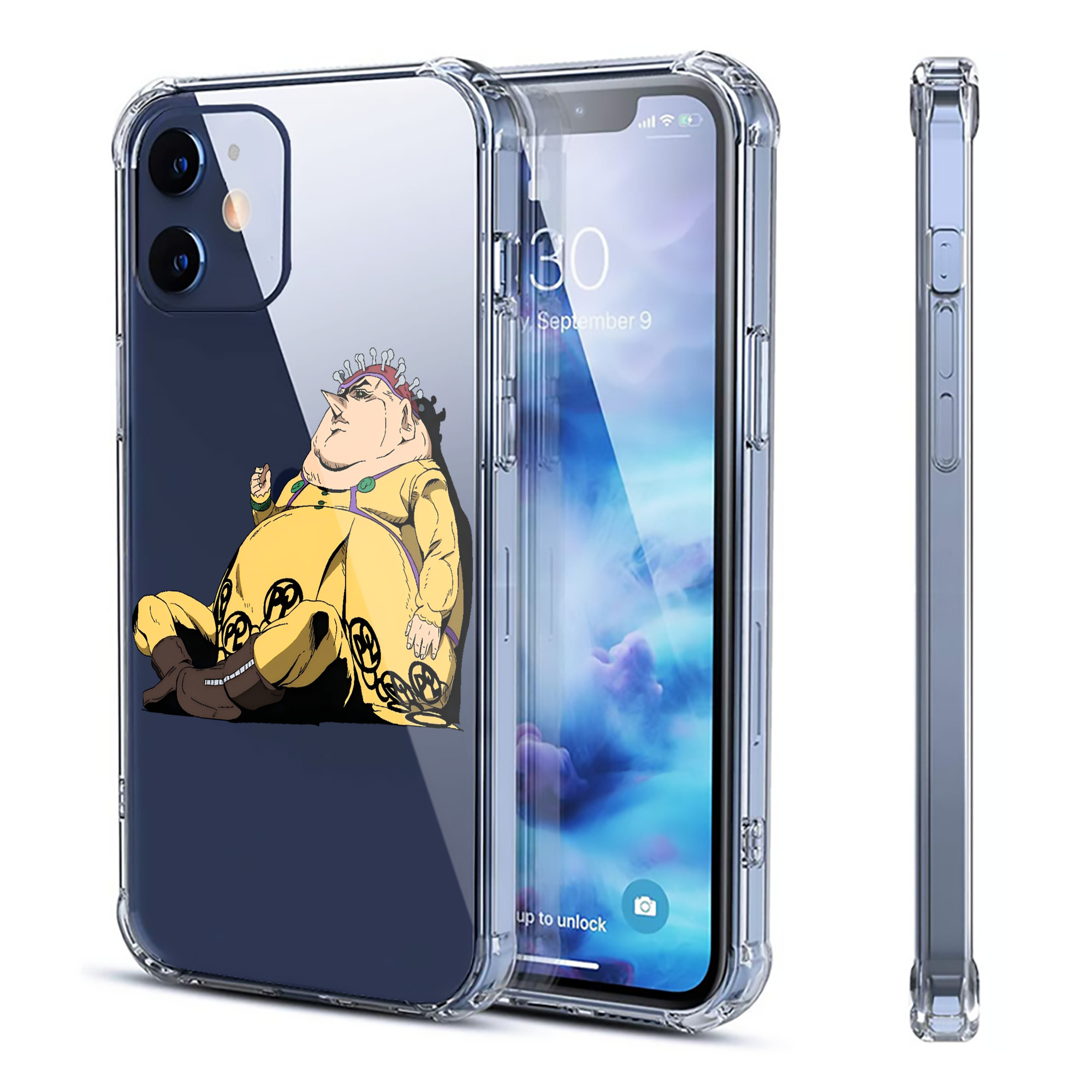 （画像用） ジョジョの奇妙な冒険 ポルポ JoJo's Bizarre Adventure Polpo 【iPhone 12シリーズ対応】透明スマホケース（クリアソフトケース）